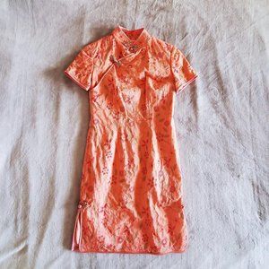 micro floral patterned traditional Chinese retro bodycon Cheongsam Qipao dress